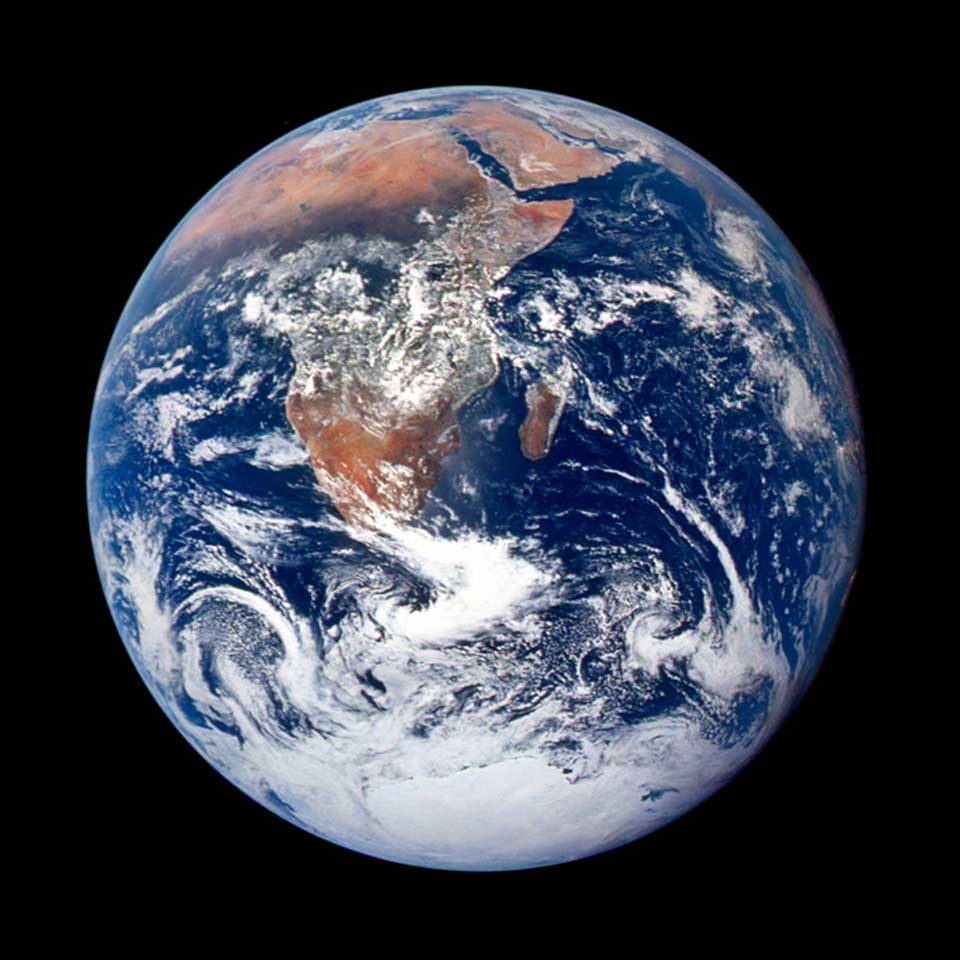 The Blue Marble: The View From Apollo 17. Photo courtesy of NASA.